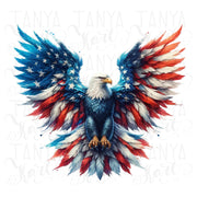 American Eagle Patriotic Sublimation Designs, Independence Day Digital Prints