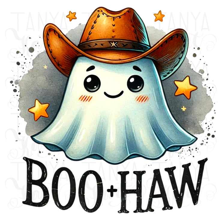 Boo Haw Png Instant Download, Funny Halloween Printables, Cowboy Hat Png & Halloween Shirt, Sublimation Designs, Transparent