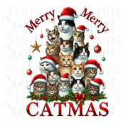 Catmas Sublimation Print, Transparent PNG Design for POD