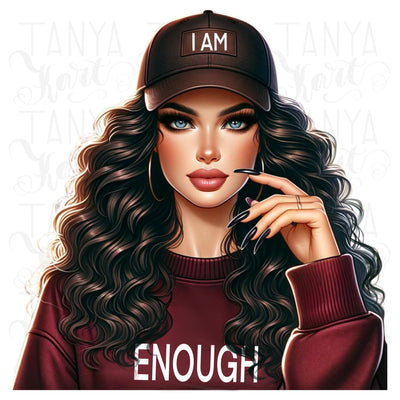 I Am Enough, Self Love Digital Print, Strong Woman Inspirational Art for Home Office Decor