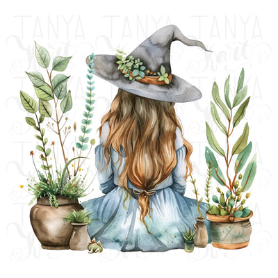 Plant Witch Printable Artwork, Digital Design Downloads for Plant Lovers