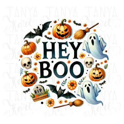 Hey Boo PNG Sublimation, Printable Designs, Fall Trendy Art, Sublimation Digital Download, Funny Halloween Quotes for Tshirt Designs