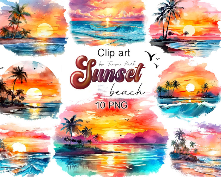 Sunset Beach Png Clipart - 10 Png Files