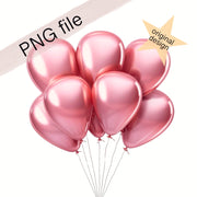 Birthday Balloons PNG - Pink Hearts Clip Art