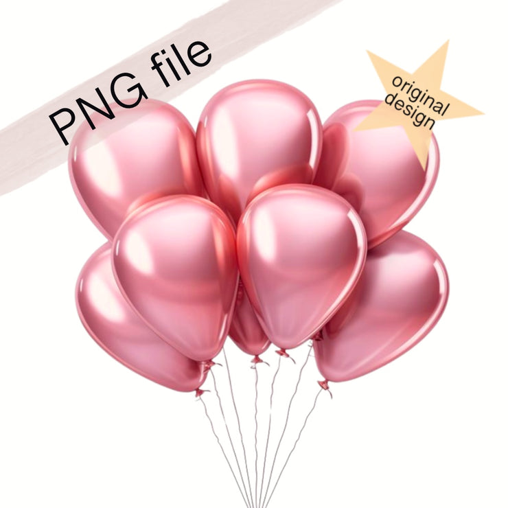 Birthday Balloons PNG - Pink Hearts Clip Art