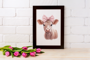 Little Pink Cow PNG: Digital Download for Sublimation