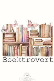 Booktrovert Png Instant Download for Book Lovers