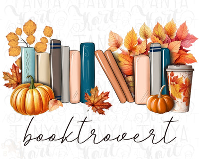 Autumn Booktrovert Png Digital Download Art