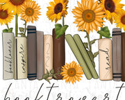 Booktrovert with Sunflowers Png Instant Download