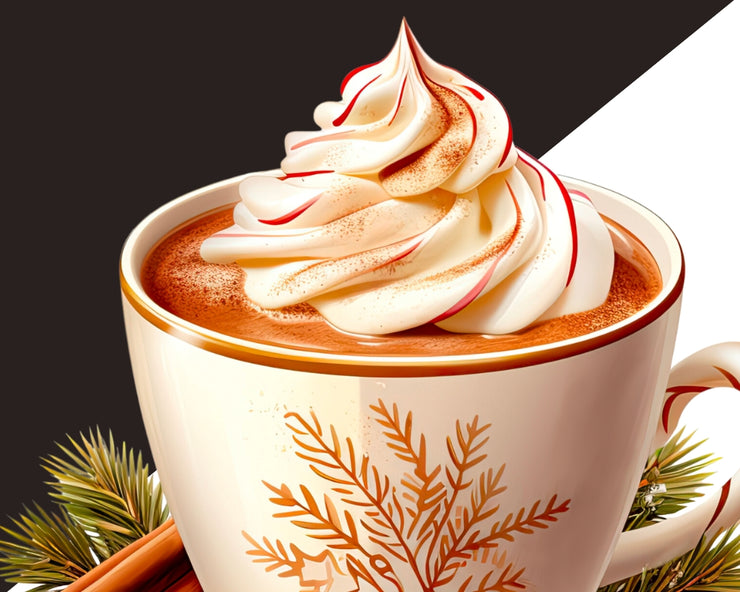 Christmas Coffee PNG Clipart, Winter Drinks Clipart Bundle, Coffee, Hot Chocolate, Ceremonial Cacao