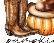 Western Howdy Pumpkin PNG: Retro Fall Sublimation Design for Halloween and Thanksgiving