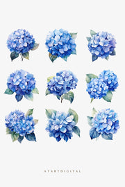 Watercolor Hydrangea Clipart, Floral Wedding Decorations Digital Download