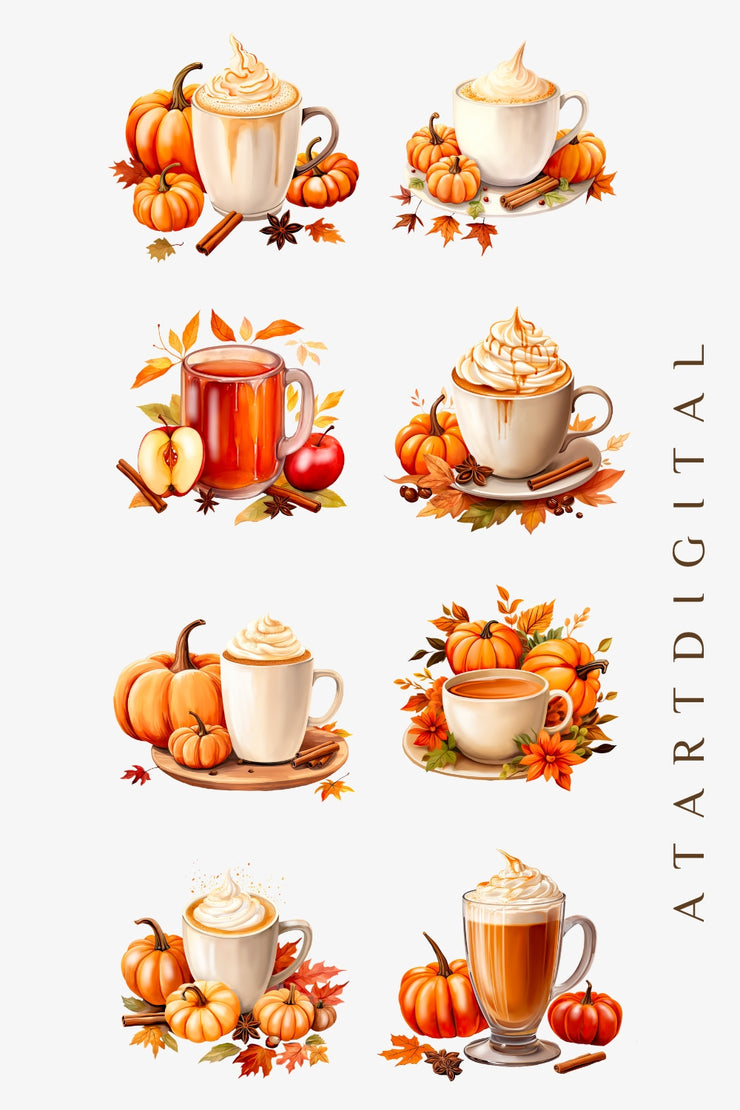 Cozy Autumn Vibes: Warm Drink Clipart