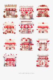 Valentine's Day PNG Bundle, Love Clipart, Watercolor Hearts