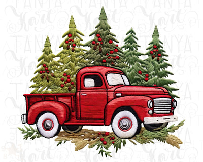 Red Christmas Truck for Holiday Designs