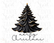 Black Christmas Tree PNG Sublimation Design