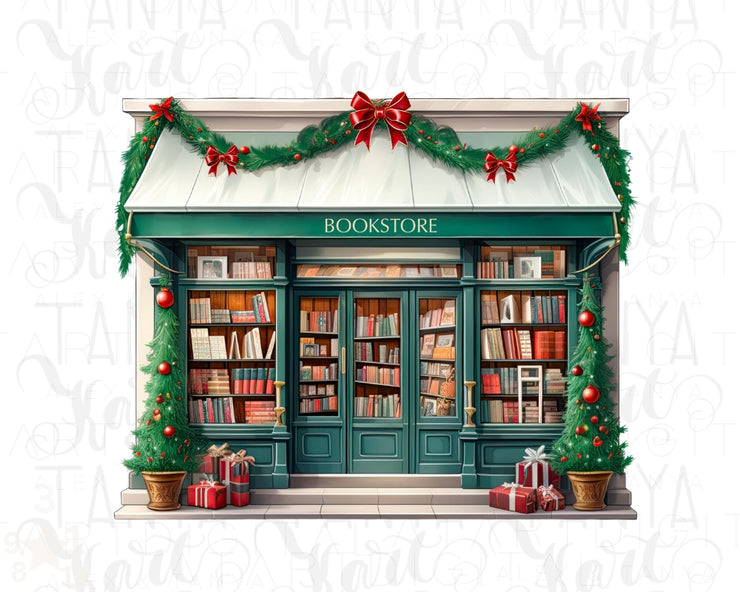 Christmas Bookstore, Merry Christmas, Books PNG Designs for Book Lovers