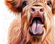 Funny Moody Cow Sublimation Design | Digital Download for Printable Graphic Art