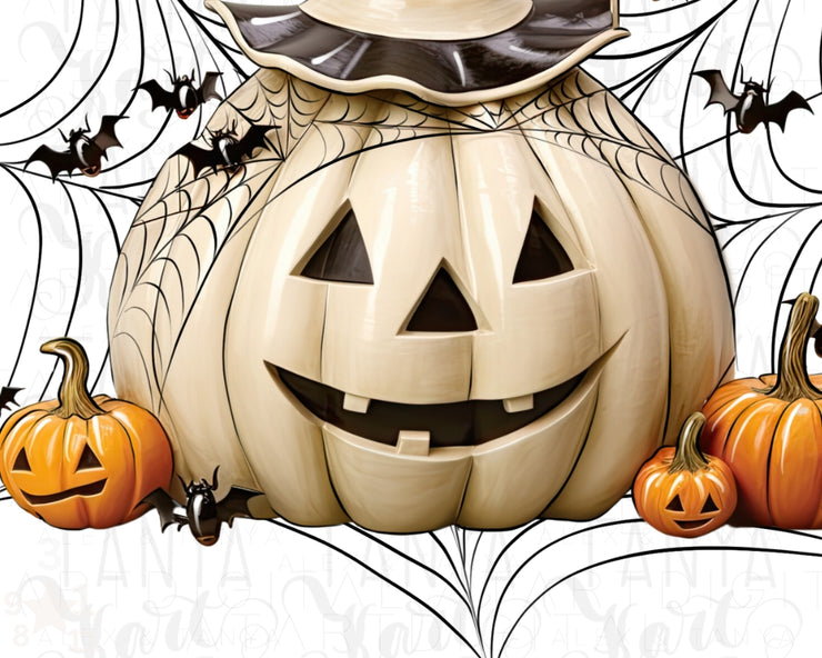 Scary Pumpkin Lantern, Fall Sublimation PNG, Jack O' Lantern for T-Shirt Design