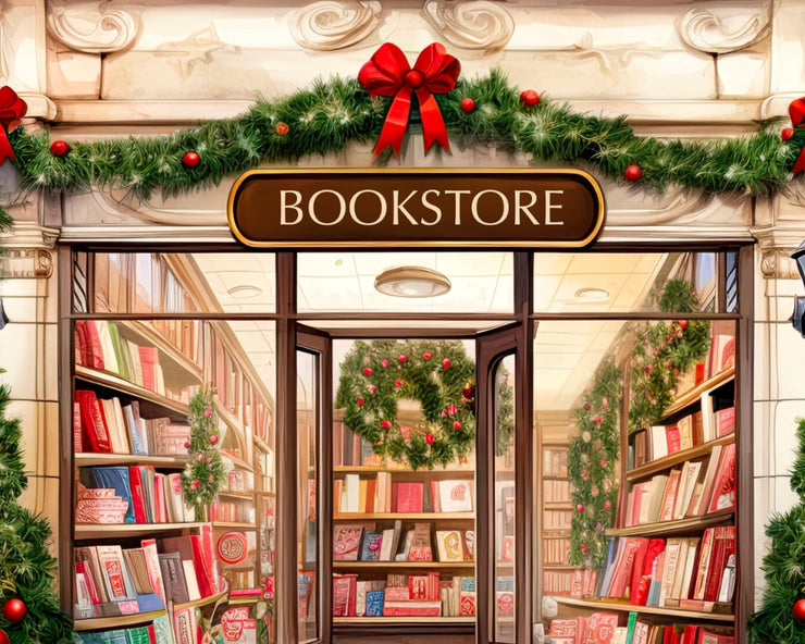 Christmas Bookstore - Book Illustration