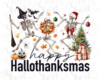 Happy Hallothanksmas PNG Digital Download for Sublimation Designs