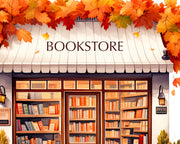 Cozy Autumn Bookstore PNG Sublimation