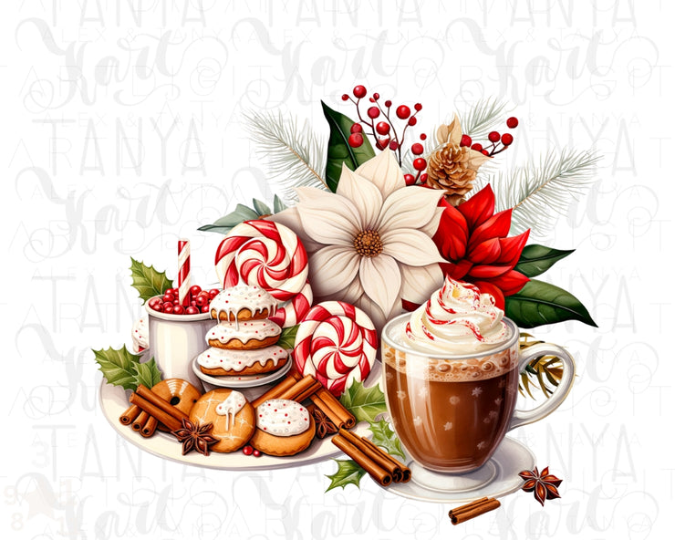 Holiday Christmas Scene PNG for Sublimation Design