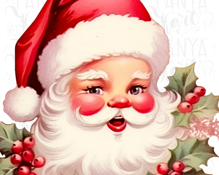 Retro Santa Claus PNG Digital Download