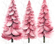 Pink Christmas Tree Digital Download - Christmas Trees PNG for Sublimation