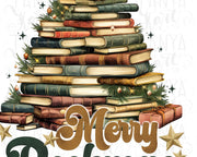 Merry Bookmas Retro Style Christmas Book Art