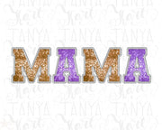 Mama Faux Sequin, Embroidered Letters
