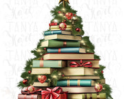 Christmas Book Tree PNG Sublimation Design