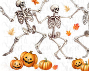 Skeleton Graphic PNG: Dancing Autumn Skeletons