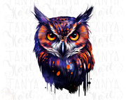 Purple Owl PNG Sublimation Instant Download