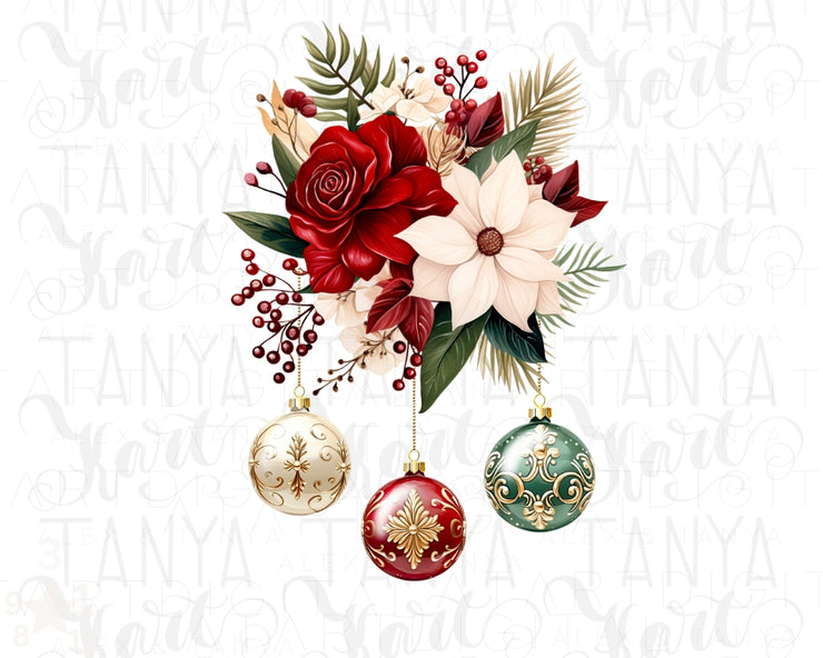 Winter Flowers Christmas Ornaments