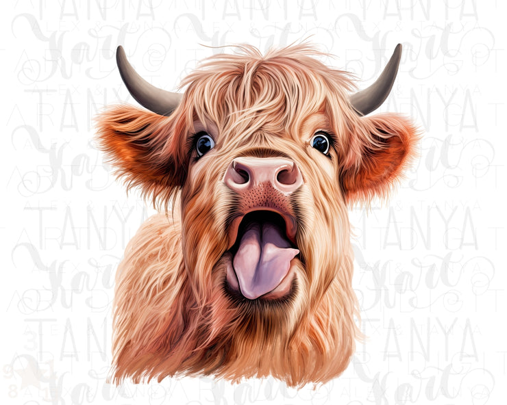 Funny Moody Cow Sublimation Design | Digital Download for Printable Graphic Art