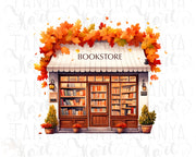 Cozy Autumn Bookstore PNG Sublimation