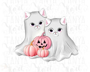 Ghost Kitten PNG Sublimation Designs for Spooky Season