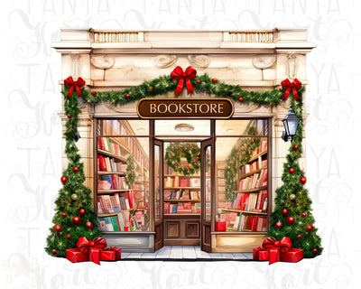 Christmas Bookstore - Book Illustration