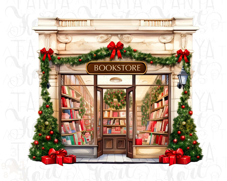 Christmas Bookstore - Book Illustration