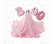 Cute Pink Halloween Ghost Digital Design