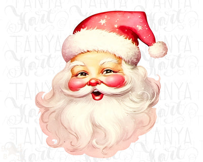 Funny Santa Claus Face PNG for Holiday