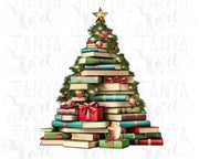 Christmas Book Tree PNG Sublimation Design