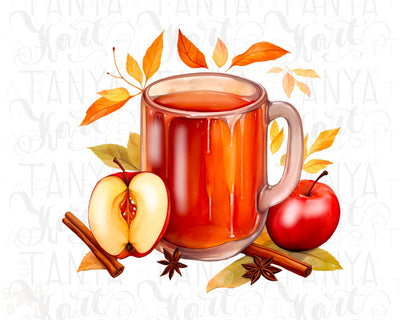 Autumn Apple Cider, Fall Sublimation PNG for Thanksgiving