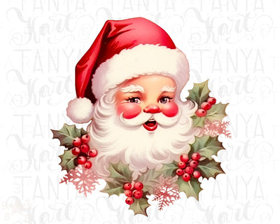 Retro Santa Claus PNG Digital Download