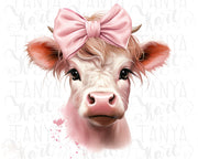 Little Pink Cow PNG Digital Download for Sublimation