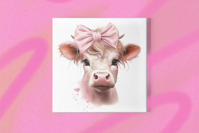Little Pink Cow PNG Digital Download for Sublimation