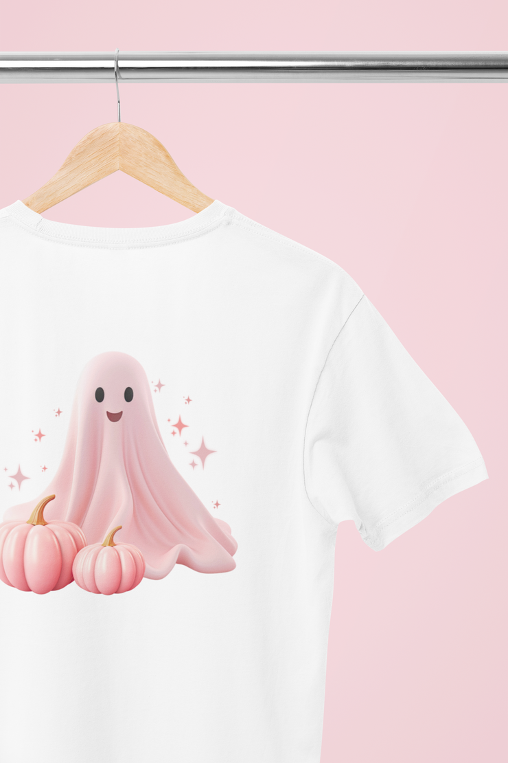 Retro Halloween Pink Pumpkin Ghost