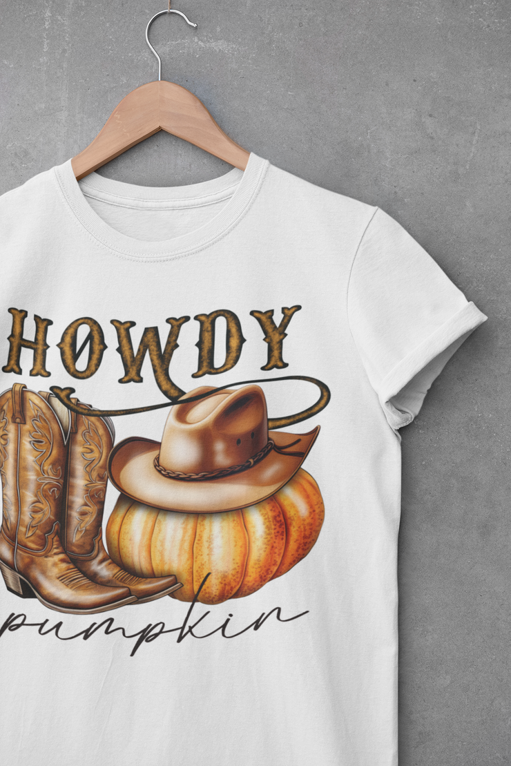 Western Howdy Pumpkin PNG: Retro Fall Sublimation Design for Halloween and Thanksgiving