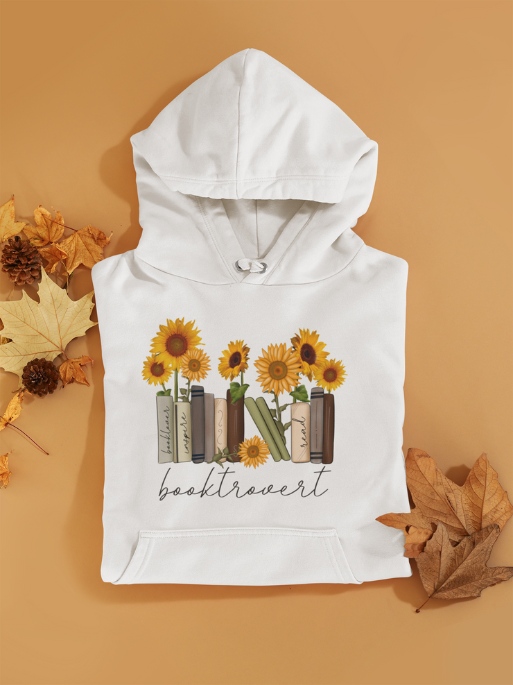 Booktrovert with Sunflowers Png Instant Download